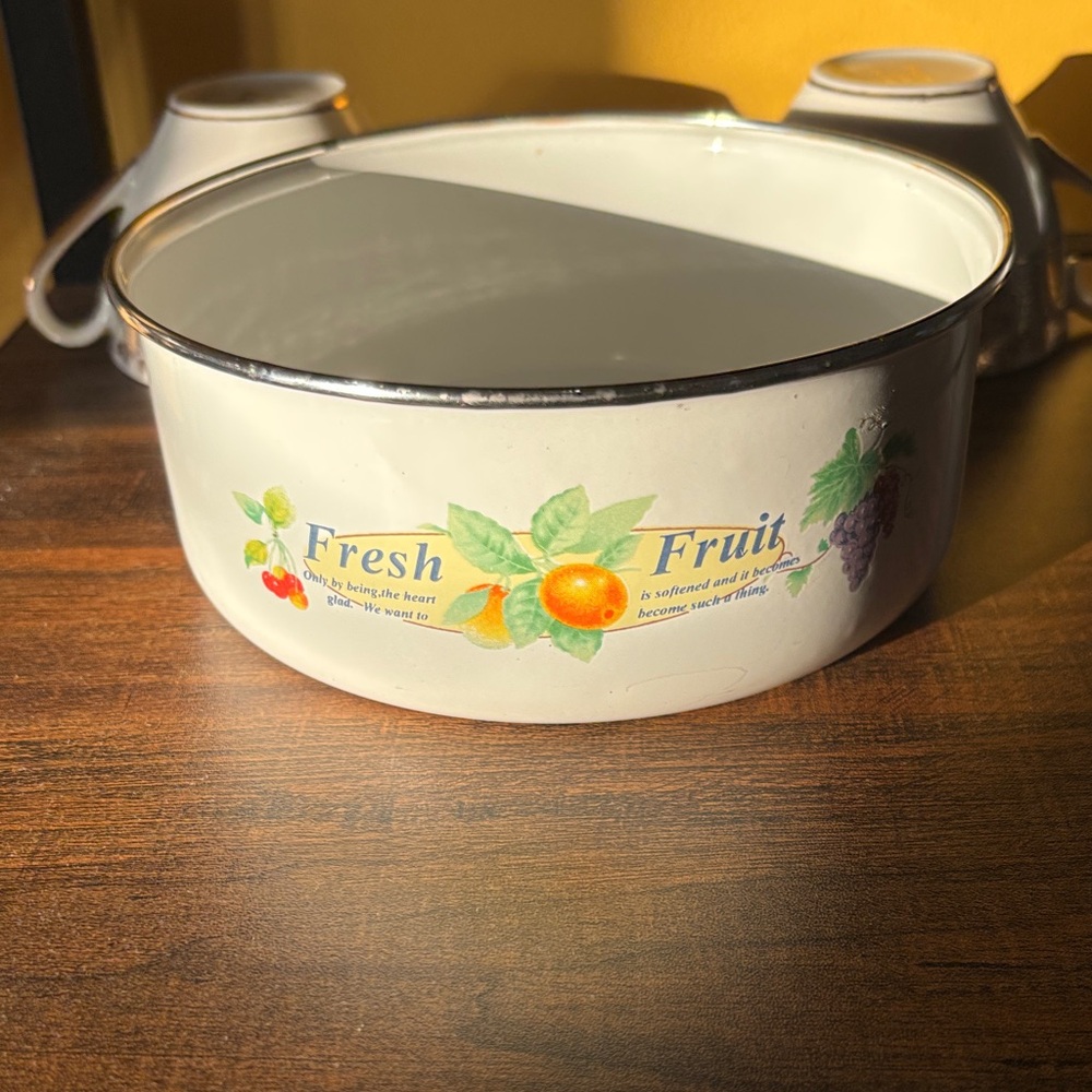 Elegant White Enamel Bowl